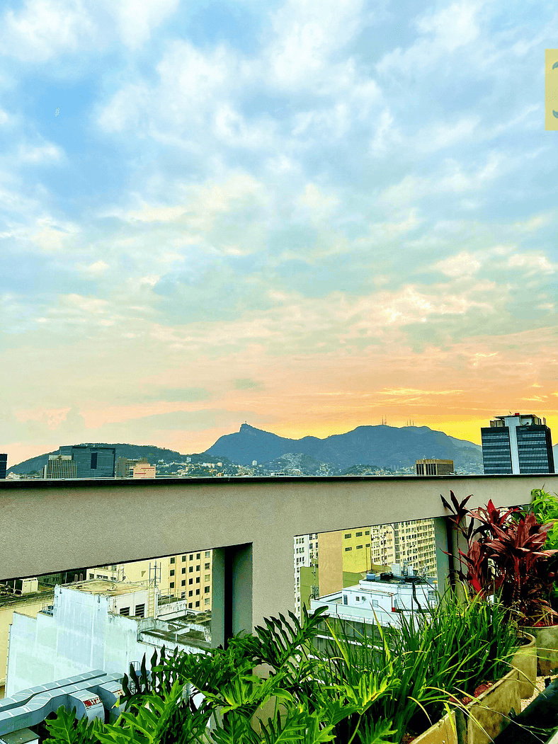 Estúdio sofisticado no centro do Rio com vaga de garagem