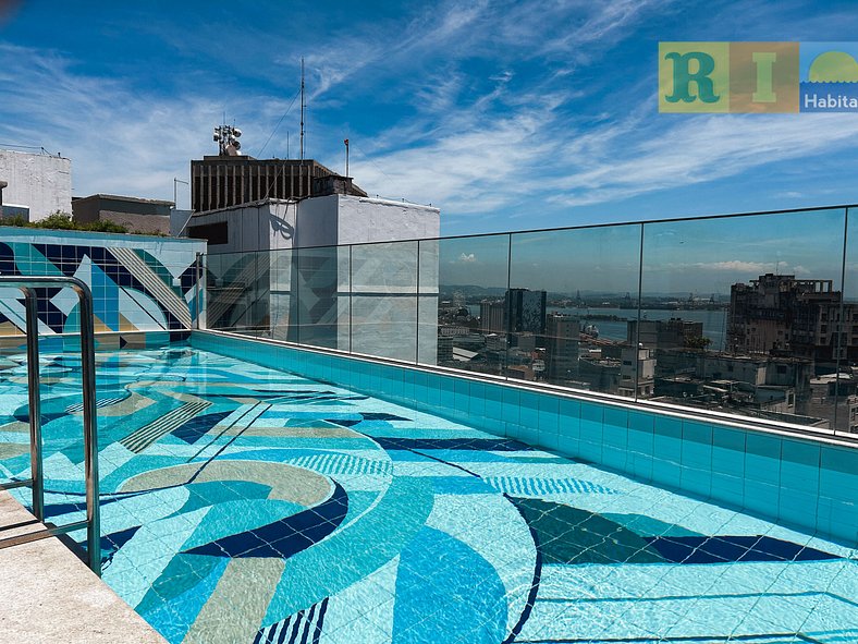 Estúdio sofisticado no centro do Rio com vaga de garagem