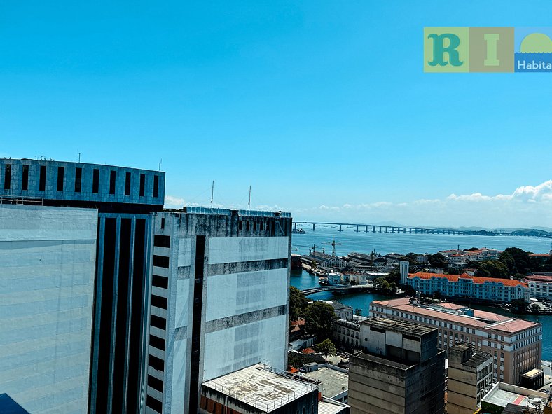 Estúdio sofisticado no centro do Rio com vaga de garagem